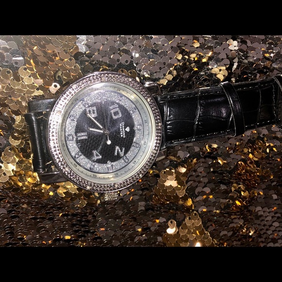 Real diamond men Watch not CZ no fake stones gift for him anniversary wedding - Picture 6 of 7